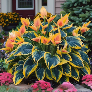 Хоста Флейм Данс купить по цене от 650р. в интернет-магазине «Посадика» с доставкой почтой в в Лабинске и по всей России – [изображение №1].